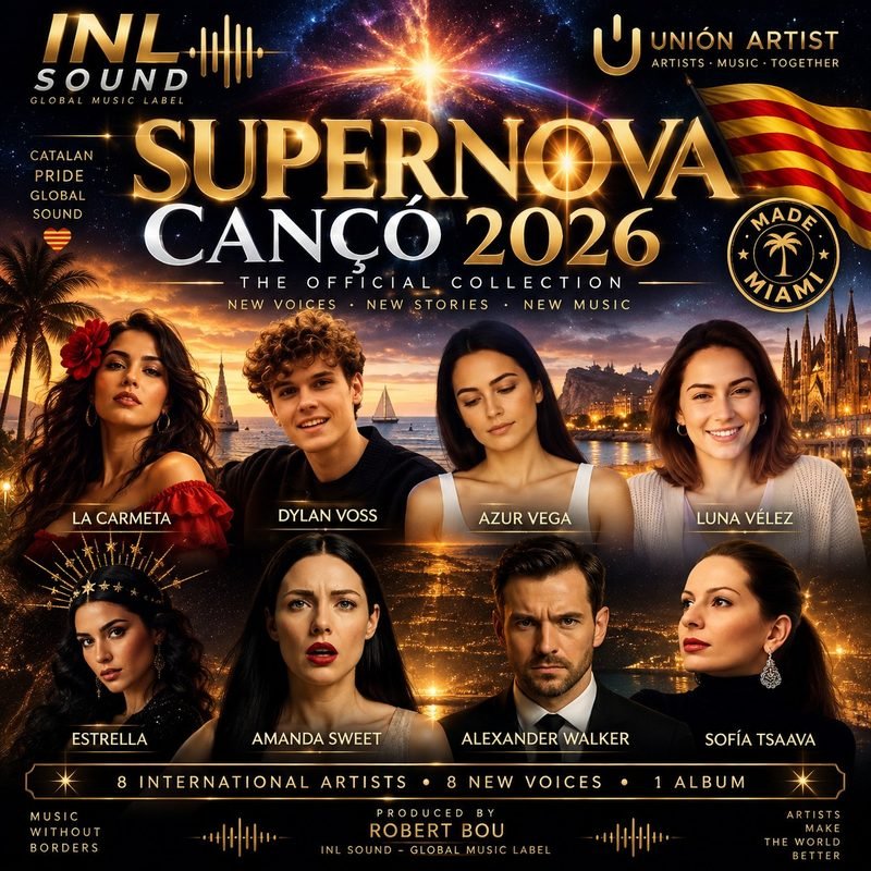 Super nova Canço 2026 — Ca --La Carmeta —  🇦🇷 Dylan Voss —  🇨🇺 Azur Vega — 🇨🇴 Luna Vélez —  🇪🇸 Estrella —  🇬🇧 Amanda Sweet — Irlanda del Nord 🇺🇸 Alexander Walker