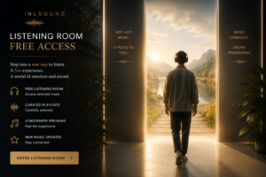 Listening Room Free Access is your gateway into the world of INLSOUND. Discover curated playlists, cinematic atmospheres, emotional soundscapes and selected music experiences designed to help you disconnect from noise and reconnect with emotion. Created for dreamers, creators and people who still listen with intention. A free experience where music becomes atmosphere, stories become emotion and every sound opens a new world. Not just music. A new experience.